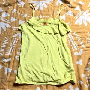 Yellow ruffle tank top XS kawaii Japan